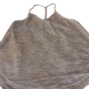 Philosophy size large gray slight silver metallic racer back curved hem